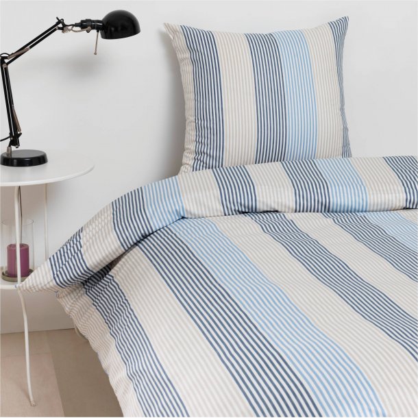 Sengetj, Charlotte, Renforc bomuld, Smalle bl striber