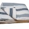 Vatt�ppe, Quiltet,  m/lysebl� og m�rkebl� striber, 130x180cm, bySKAGEN