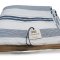 Vatt�ppe, Quiltet,  m/lysebl� og m�rkebl� striber, 130x180cm, bySKAGEN