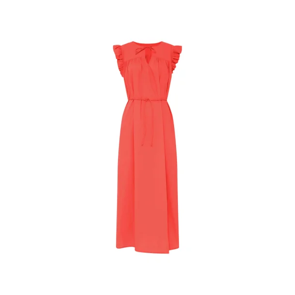 Lang Kjole, Madrid, Hot Coral, One size, Frau