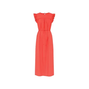 Lang Kjole, Madrid, Hot Coral, One size, Frau