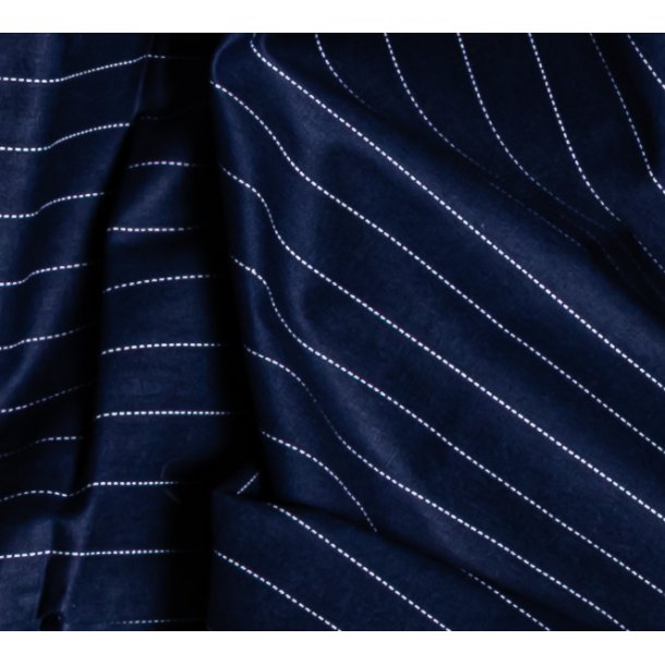 Sengetj, Carina, Mrkebl m. smalle hvide striber, Bomuldspercale 140x200 / 60x63 cm (alm.)