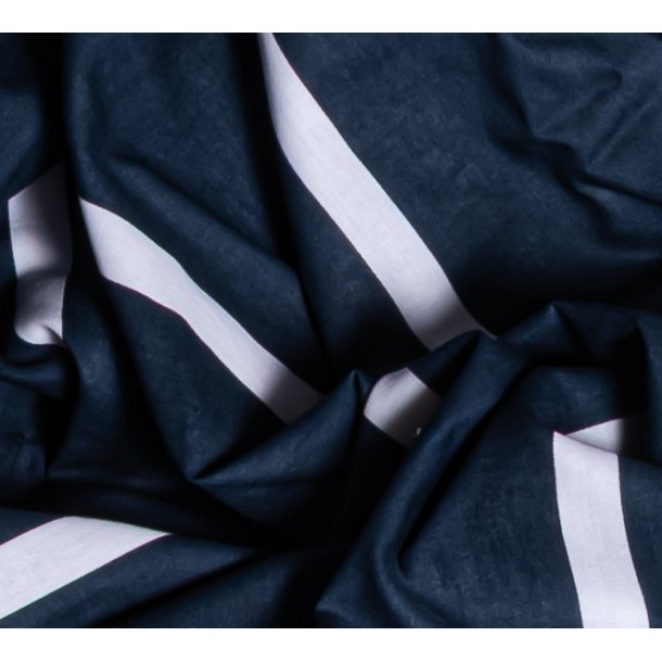 Sengetj, Karla, Renforc Bomuld, Db. face, Navy 140x200 / 60x63 cm (alm.)