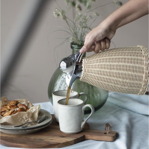 Termokande med natur polyrattan flet