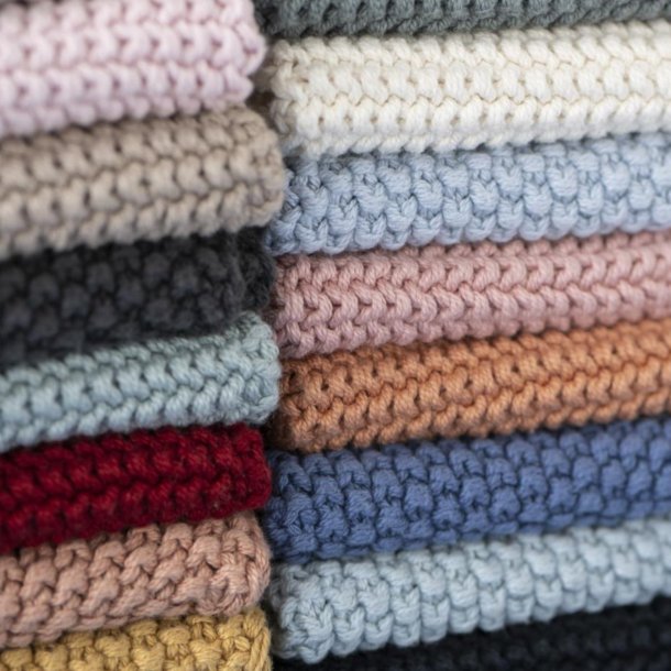 Grydelap Mynte - Wheat Straw strikket 22x22 cm.