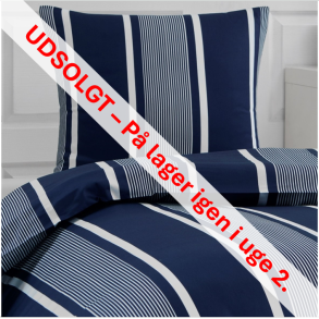 bySKAGEN Sengetj - Sille - Bomuldspercale - Mrkebl striber