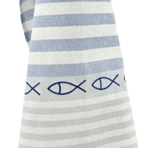 Viskestykke, Fisk p rkke, 50x70cm, Hr/Bomuld