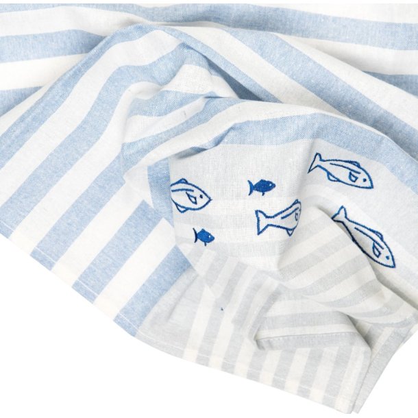 Viskestykke, Fisk, Store & Sm, 50x70cm, Hr/Bomuld