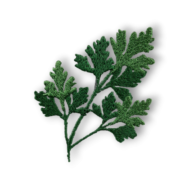 Viskestykke, Vaffelvvet, Hvid med broderi af Persille, 50x70cm, bomuld