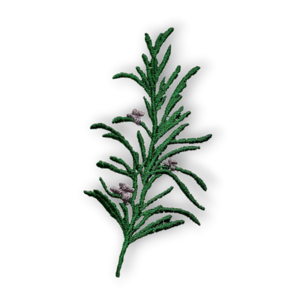 Viskestykke, Vaffelvvet, Hvid med broderi af Rosmarin, 50x70cm, bomuld