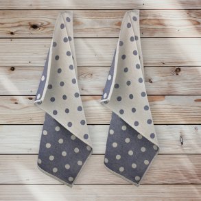 Viskestykke, Spot, Mrkebl, prikket, 50x70cm, bomuld, Lasa