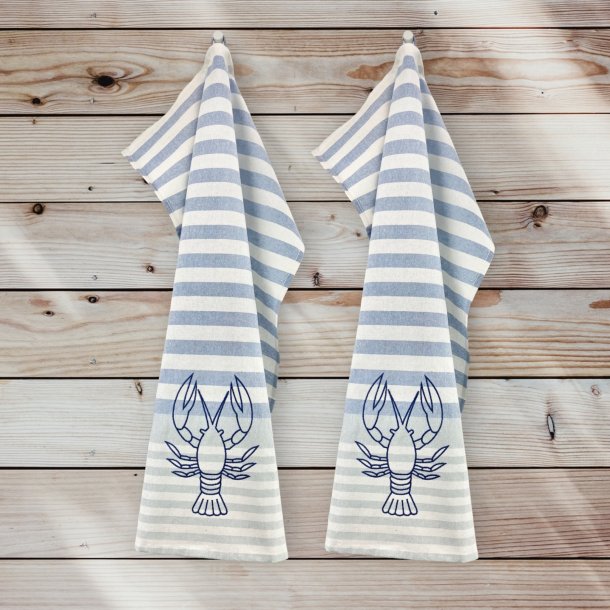 Viskestykke, Stor Hummer, 50x70cm, H�r/Bomuld