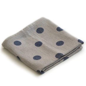 Viskestykke, Spot, M�rkebl�, prikket, 50x70cm, bomuld, Lasa