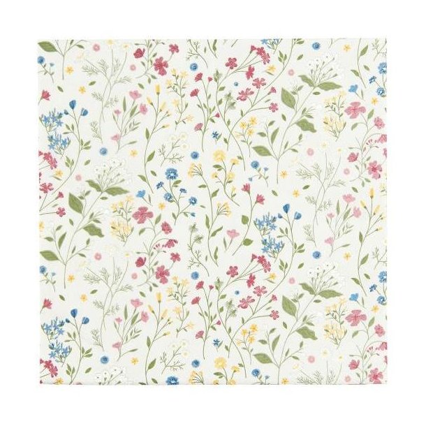 Servietter, Blomsterflor, 50stk, 40x40cm, Ib Laursen