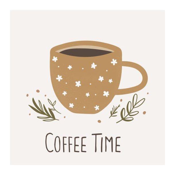 Servietter Coffee Time 20 stk pr pakke, B: 33 L: 33, Ib Laursen