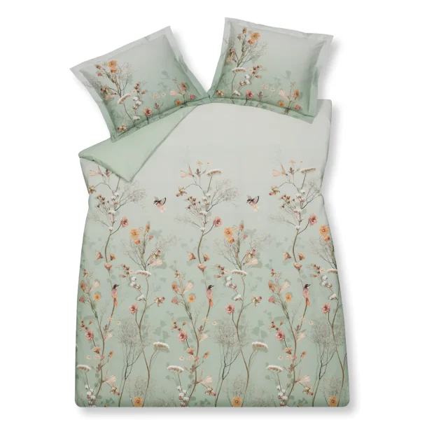 Senget�j, VD, Cotton Bloom, Smoke green, Bomuldssatin