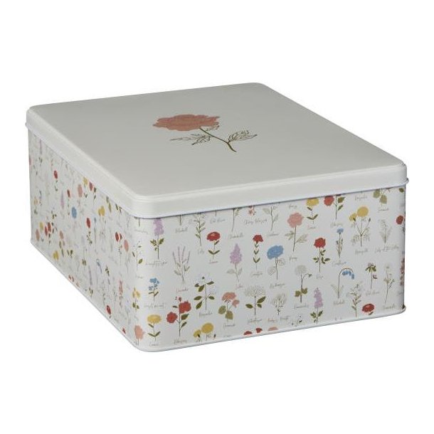 D�se Grand Ma's Garden flad firkantet, Metal, B: 20 H: 10,8 L: 27