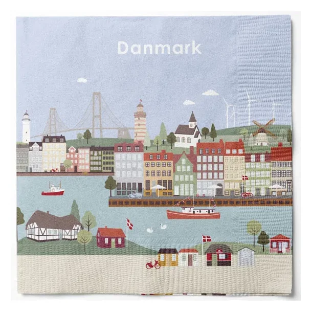 Servietter, Wonderful Denmark, 33x33cm, Papir, 20/pkk, FSC, DGA