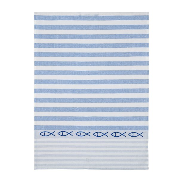 Viskestykke, Fisk p rkke, 50x70cm, Hr/Bomuld