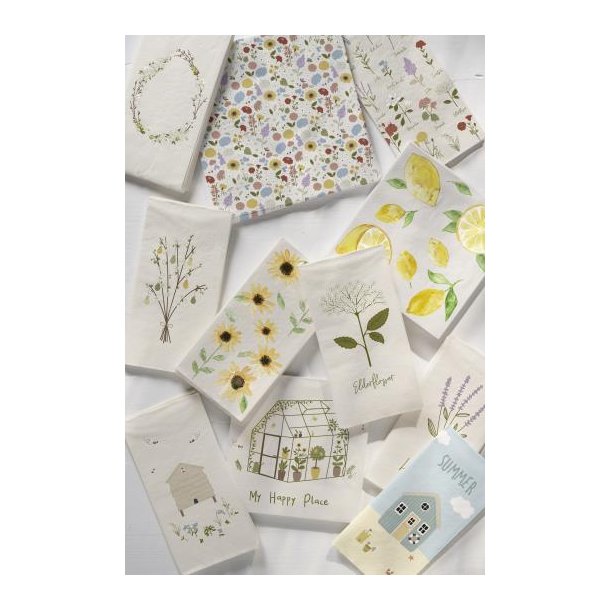 Servietter, Grand Ma`s flowers, 50 stk. B: 40 L: 40, Ib Laursen