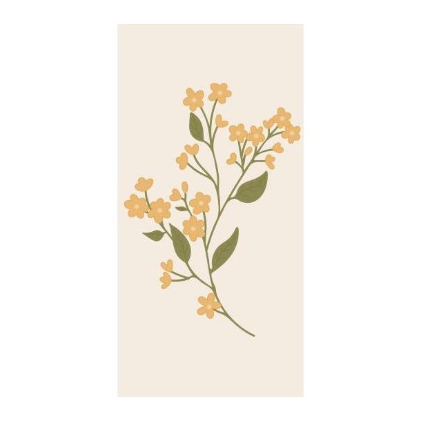 Servietter gul blomst 16 stk pr pakke, B: 40 L: 40, Ib Laursen