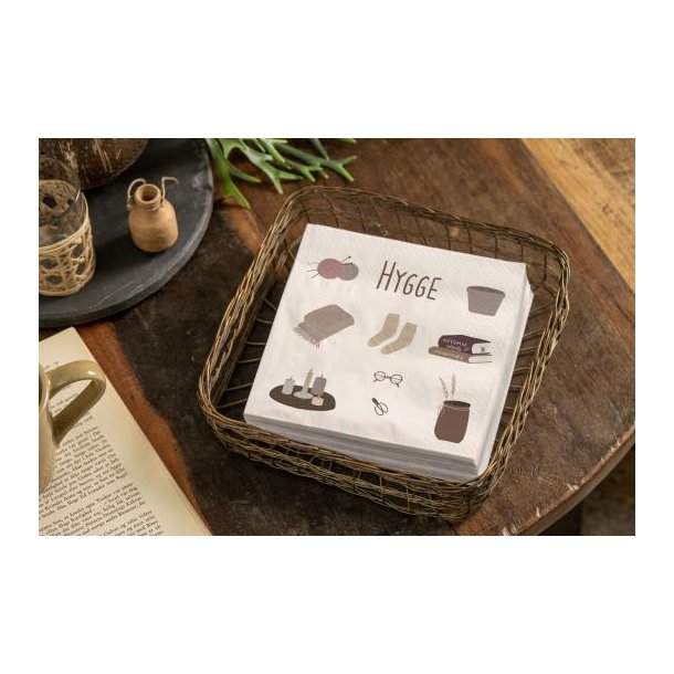 Servietter, Hygge 20 stk pr pakke, B: 33 L: 33, Ib Laursen