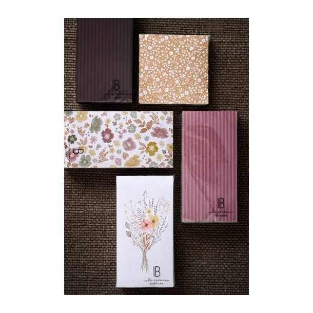 Serviet 10x20 cm tone i tone mocca striber 16 stk/pk