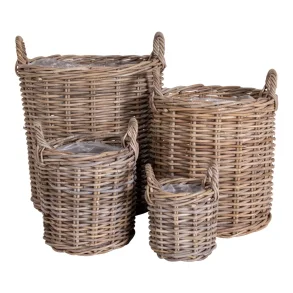 Kurve, Fyn, kubu rattan, natur, s�t af 4 bySKAGEN