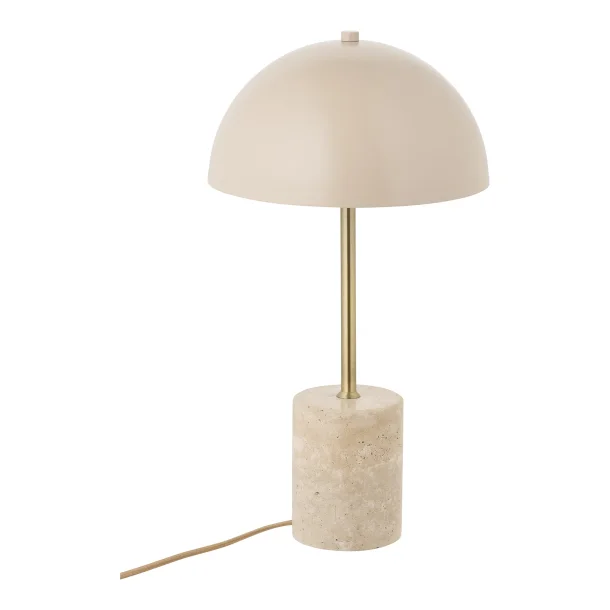 Sheffield Bordlampe, marmor/metal, beige, H25xB25xH45cm, E27/40W