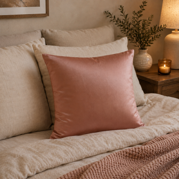 Pudebetr�k, Mocca, 60x63 cm, Bomuldssatin, Lynl�s, Skagen