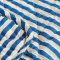 Vatt�ppe, Quiltet, m/off white og bl� striber, 130x180cm, 100% Bomuld, Ib Laursen
