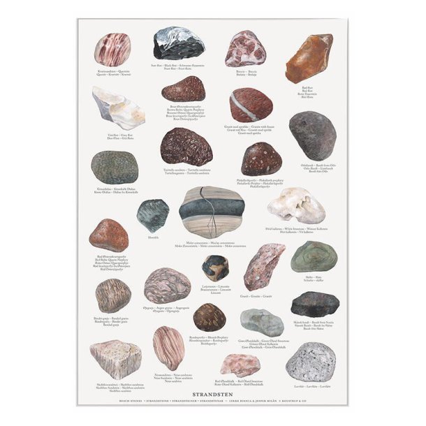 Plakat, Strandsten, A4, Koustrup