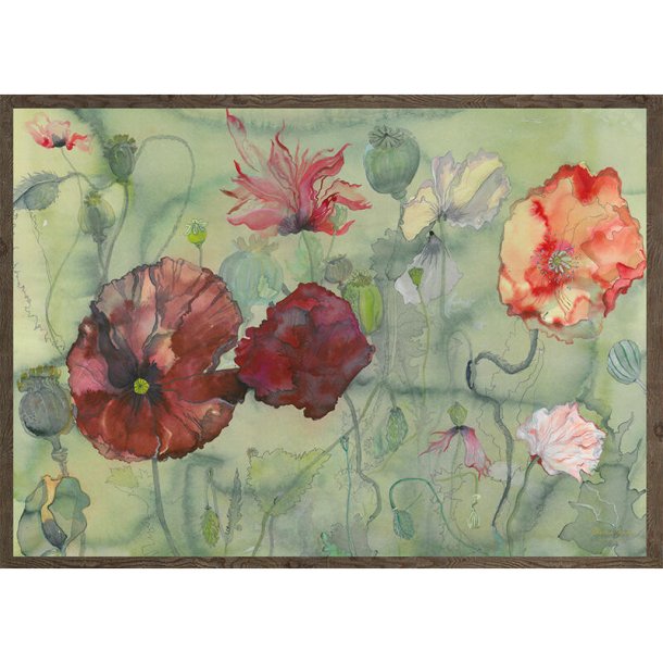 Plakat, Poppy Field, Kunstprint 50x70cm. 