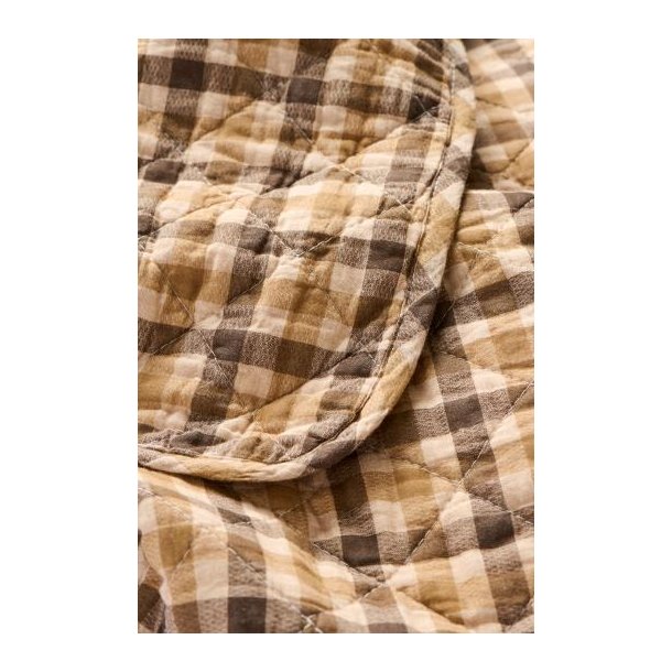 Vatt�ppe, Quiltet m/brunt ternet m�nster, 130x180cm, Ib Laursen