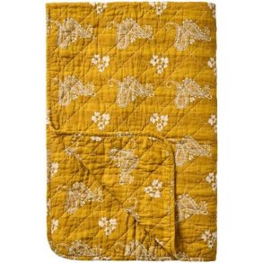 Vatt�ppe, Quilt mustard m/paisleym�nster, 130x180cm, IBL
