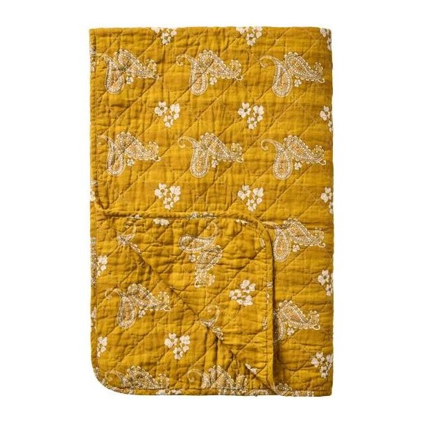 Vattppe, Quilt mustard m/paisleymnster, 130x180cm, IBL