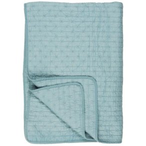 Vatt�ppe, Quiltet bl� m/korssting, 130x180cm, Ib Laursen
