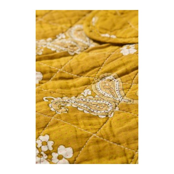 Vattppe, Quilt mustard m/paisleymnster, 130x180cm, IBL