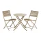 Caf�s�t, Silkeborg, 2 stole og 1 bord, polyester/st�l, taupe