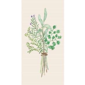 Serviet m/print af krydderurtebuket 16 stk/pk, B: 40 L: 40cm, Papir, Ib Laursen