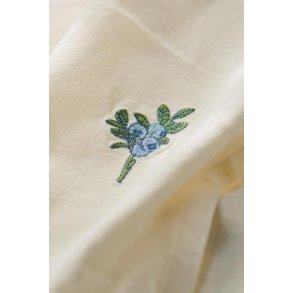 Stofserviet, Summer Vibes m/broderi af bl�b�rstilk, butter cream, B: 40 L: 40cm, Ib Laursen