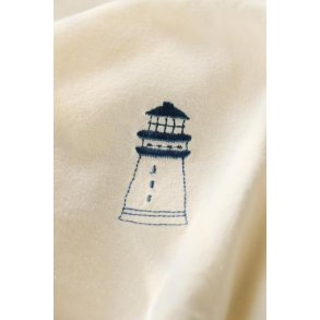 Stofserviet Atlantis m/broderi af bl�t fyrt�rn butter cream, B: 40 L: 40cm, Ib Laursen