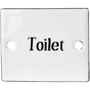 Skilt emalje Toilet, Ib Laursen