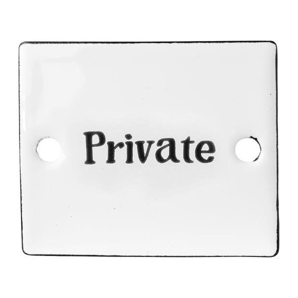 Skilt emalje Private, Ib Laursen