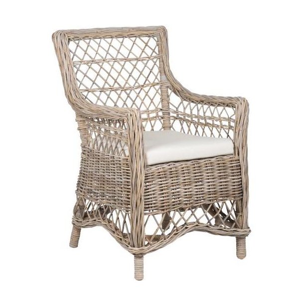 Juliana stol m/1 hynde, gr�vasket rattan,  Ib Laursen, bySKAGEN