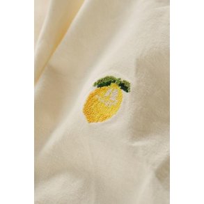 Stofserviet Summer Vibes m/broderi af citron, butter cream, B: 40 L: 40cm, Ib Laursen