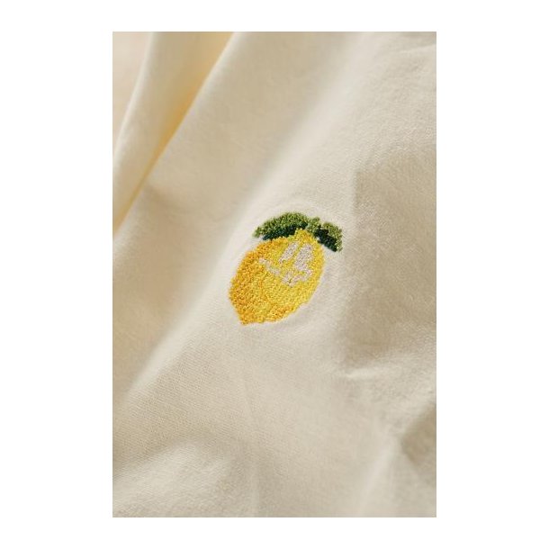 Stofserviet Summer Vibes m/broderi af citron, butter cream, B: 40 L: 40cm, Ib Laursen