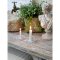 Lysestage blomst til kertelys, H3/�9 cm antique hvid