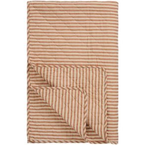 Vatt�ppe, Quiltet sand m/sienna striber 130x180cm, Ib Laursen