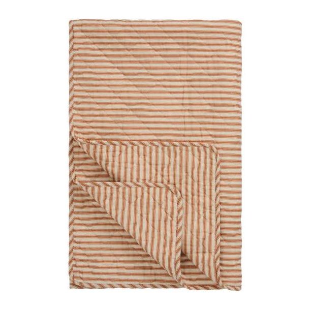 Vatt�ppe, Quiltet sand m/sienna striber 130x180cm, Ib Laursen